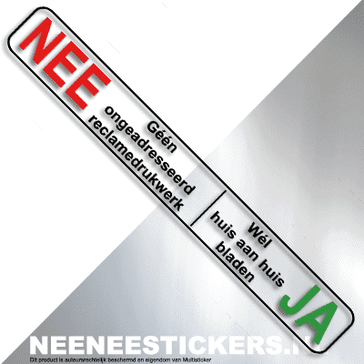 Origineel richting barrière Nee Ja Sticker (transparant) - Tegen Reclame - Hier aanvragen