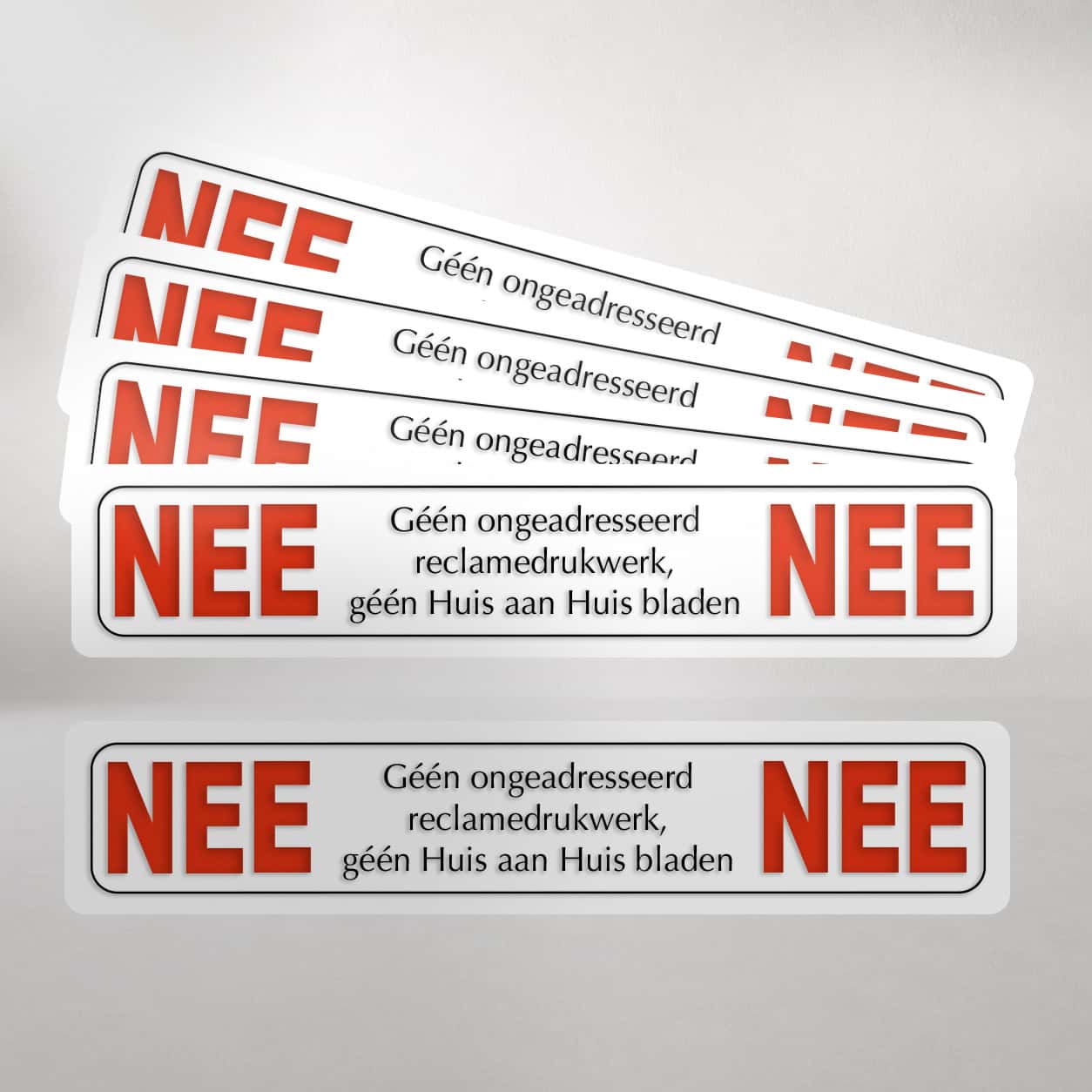 Witte Nee Nee sticker voor brievenbus - geen reclame en geen huis-aan-huisbladen